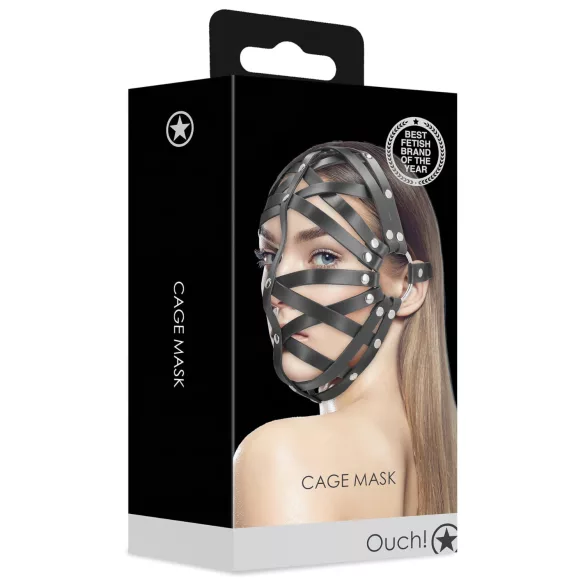 Ouch! - bondage masker - kunstleer - zwart