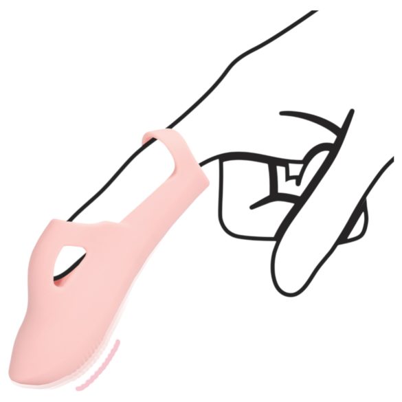 Loveline - geribbelde vinger vibrator (roze)