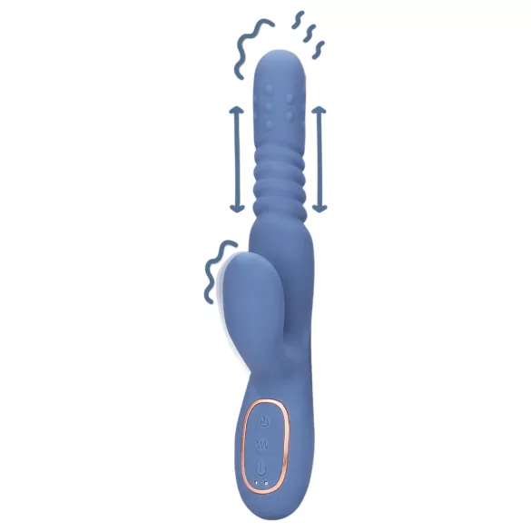 Loveline - verwarmende stoot vibrator - siliconen - blauw