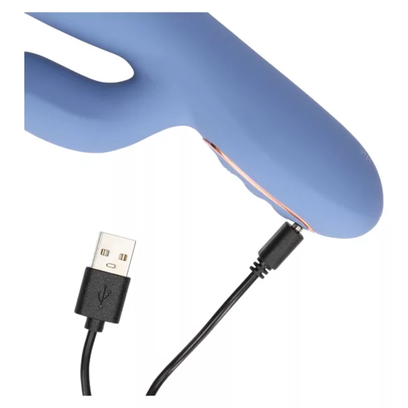 Loveline - verwarmende stoot vibrator - siliconen - blauw