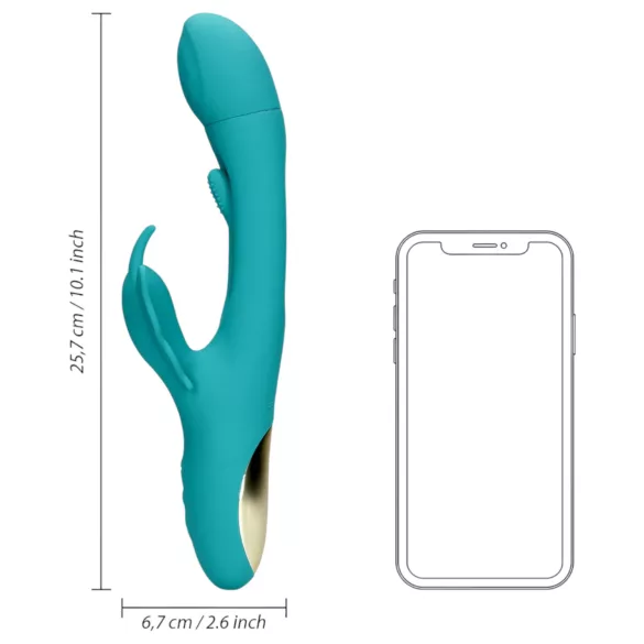 Loveline - clitorisvibrator met vlinder en tong - siliconen - turquoise