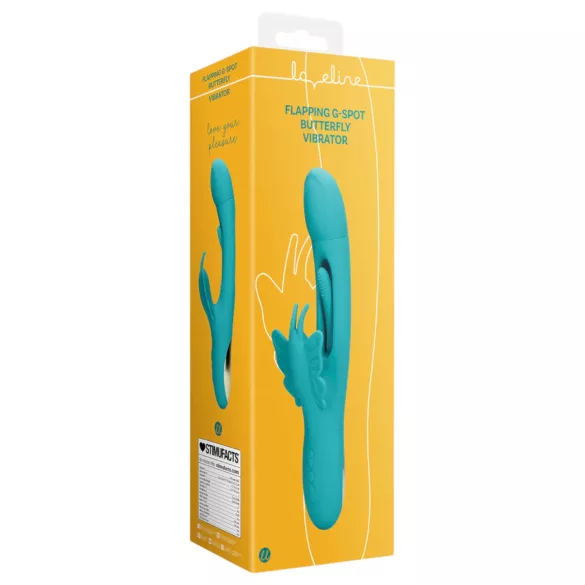 Loveline - clitorisvibrator met vlinder en tong - siliconen - turquoise