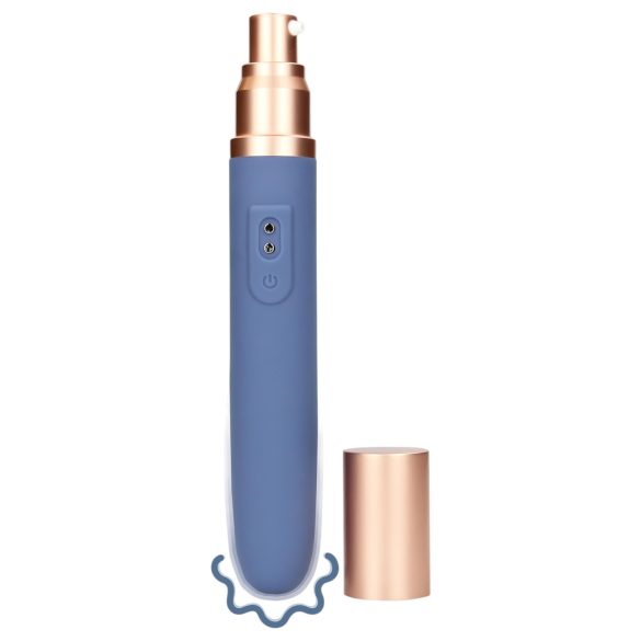 Loveline Travel - vibrator met glijmiddelreservoir - oplaadbaar - blauw
