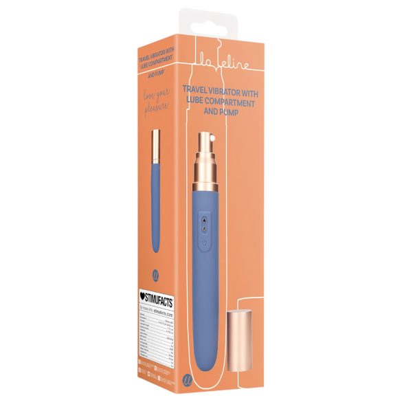 Loveline Travel - vibrator met glijmiddelreservoir - oplaadbaar - blauw
