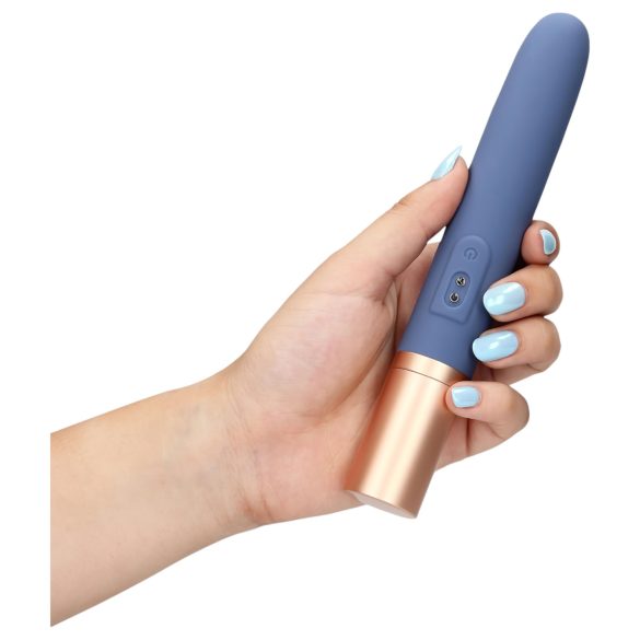 Loveline Travel - vibrator met glijmiddelreservoir - oplaadbaar - blauw