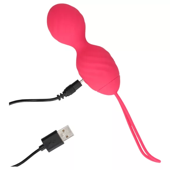 Loveline - vibrerende geisha kogel - geribd - siliconen - roze