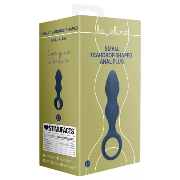 Loveline - anaalplug met ringgreep - klein - blauw