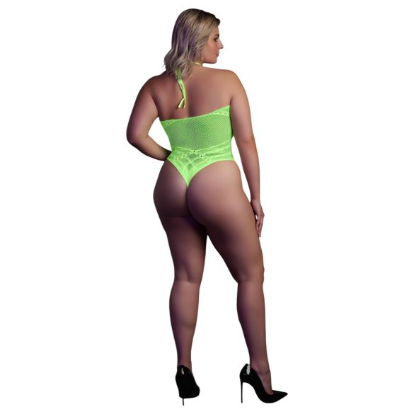 Ouch! - body met bandjes - fosforescerend - neon groen - XL-4XL