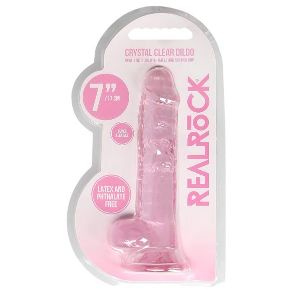 RealRock - realistische dildo - transparant roze - 17cm