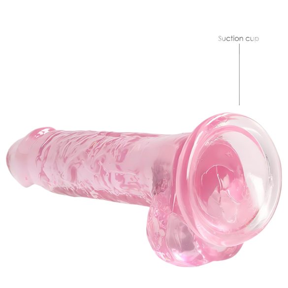 RealRock - realistische dildo - transparant roze - 17cm