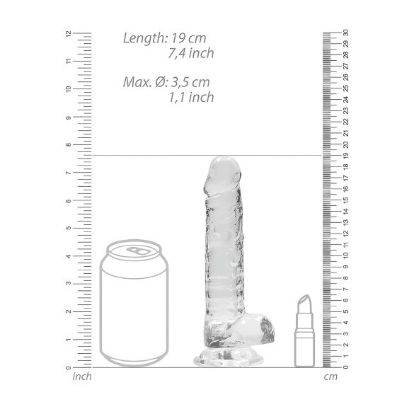 RealRock - doorzichtige realistische dildo - transparant - 17cm