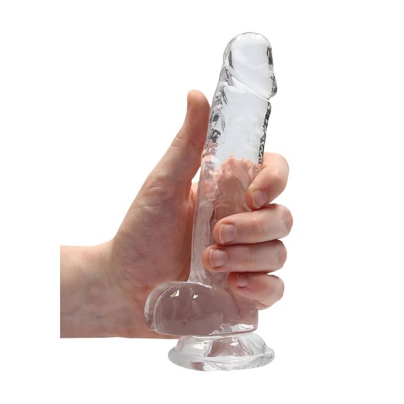 RealRock - doorzichtige realistische dildo - transparant - 17cm