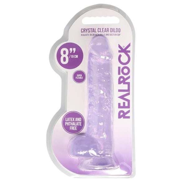 RealRock - realistische dildo - transparant paars - 19cm