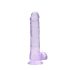 RealRock - realistische dildo - transparant paars - 19cm