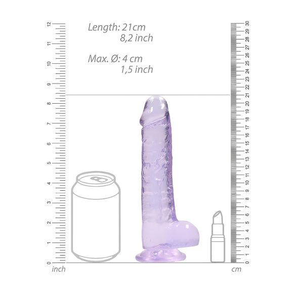 RealRock - realistische dildo - transparant paars - 19cm
