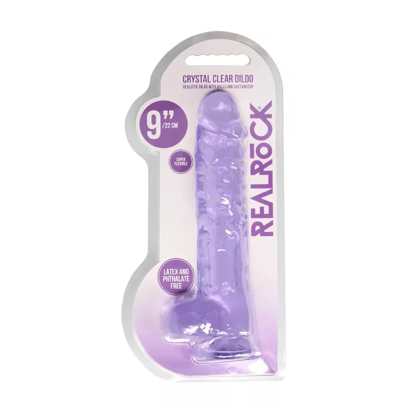RealRock - realistische dildo transparant - paars 22cm