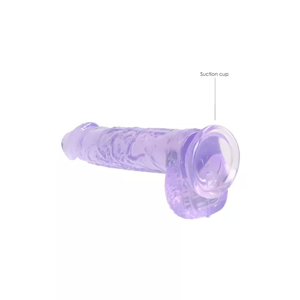 RealRock - doorzichtige realistische dildo - paars - 15 cm