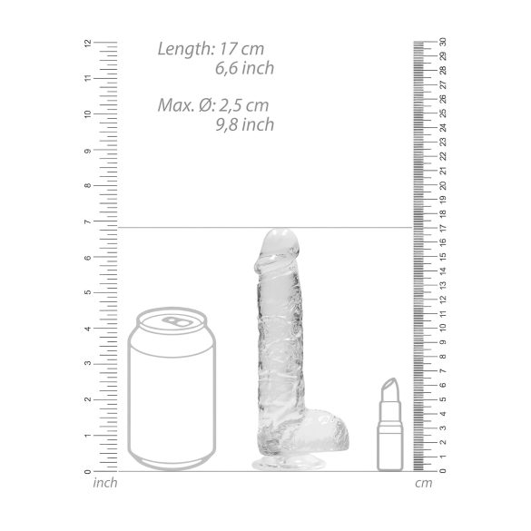 RealRock - realistische dildo - transparant - 15cm