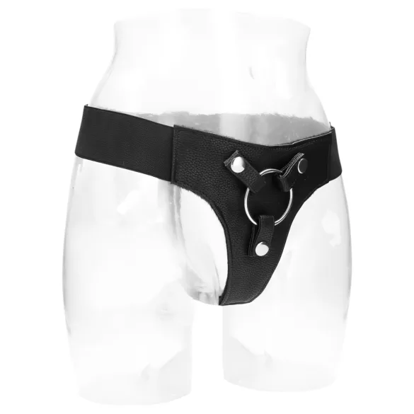 RealRock - elastische slip - voor strap-on harnas - zwart