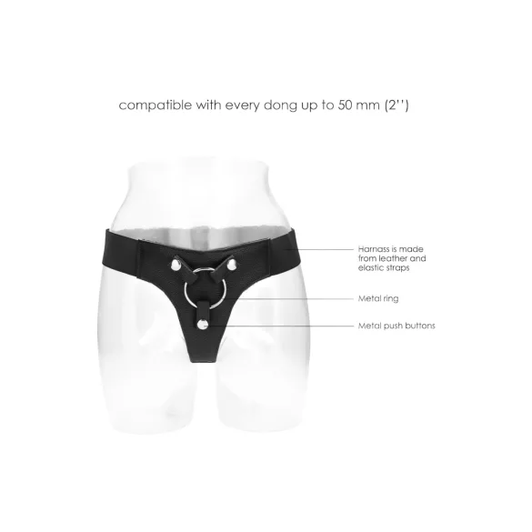 RealRock - elastische slip - voor strap-on harnas - zwart