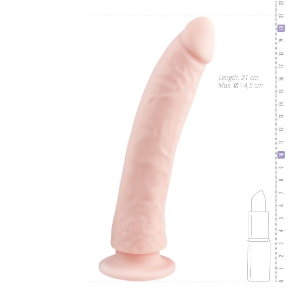 Easytoys - zuignap dildo van 100% siliconen (21cm) - natuur