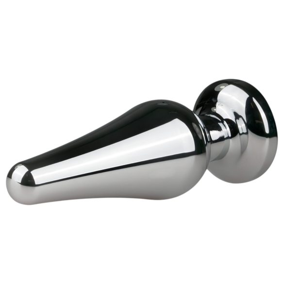 Easytoys Metal No.11 - anale plug met roze steen - zilver - 3,5 cm