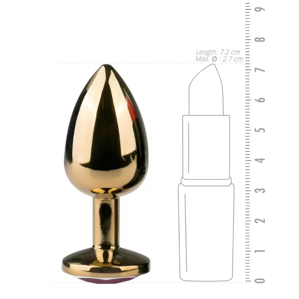 Easytoys Metal No.1 - anale plug met paarse steen - goud - 2,5 cm