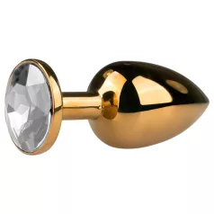   Easytoys Metal No.1 - gouden anale plug met witte steen in kegelvorm (2,5 cm)