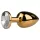 Easytoys Metal No.1 - gouden anale plug met witte steen in kegelvorm (2,5 cm)