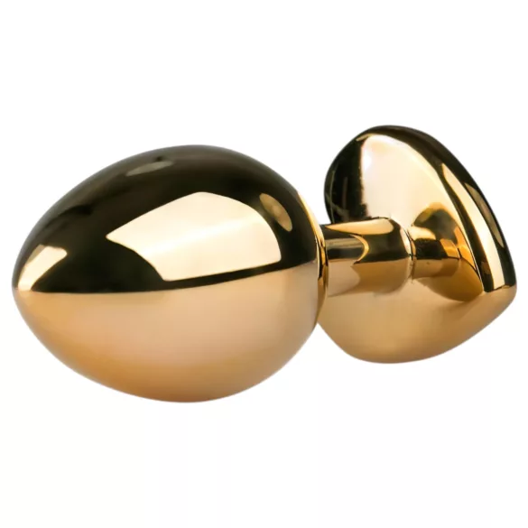 Easytoys Metal No.7 - anaal plug kegelvorm - goud met roze steen - 3 cm