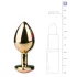 Easytoys Metal No.7 - anaal plug kegelvorm - goud met roze steen - 3 cm