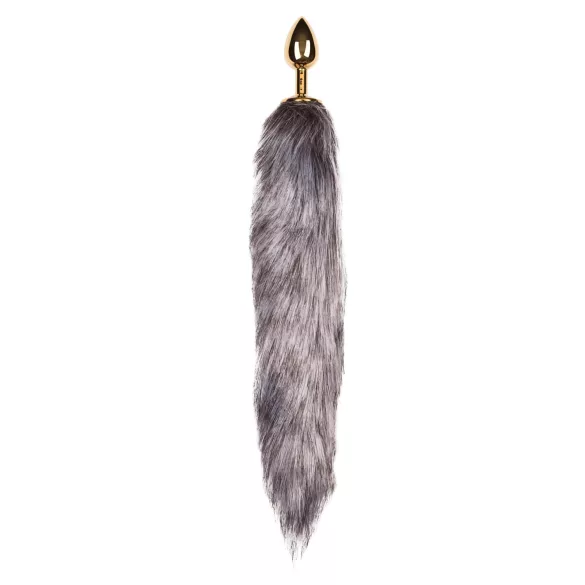 Easytoys Fox NO5 - metalen buttplug met vossenstaart - goud zilver