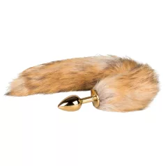  Easytoys Fox NO1 - metalen buttplug met vossenstaart - goud-rood