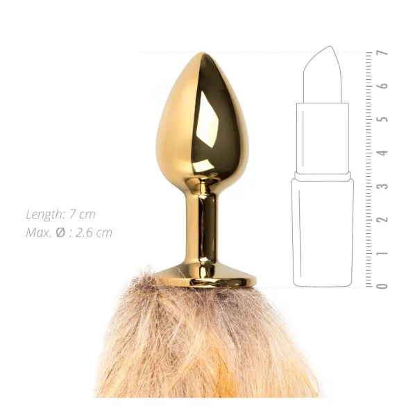 Easytoys Fox NO1 - metalen buttplug met vossenstaart - goud-rood