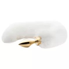   Easytoys Fox NO13 - metalen buttplug met vossenstaart - goud-wit