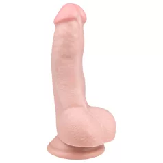 Easytoys - dildo met zuignap en ballen - 15 cm - huidkleur
