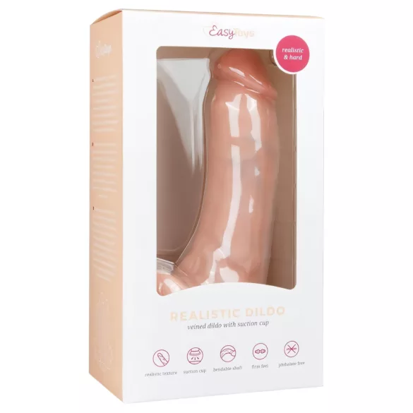 Easytoys - dildo met zuignap en ballen - 20 cm - huidskleur