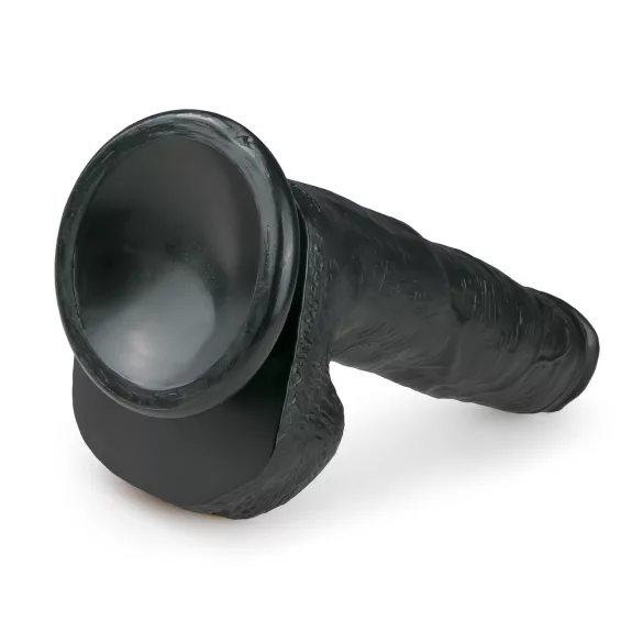 Easytoys - dildo met ballen en zuignap - zwart - 22,5 cm