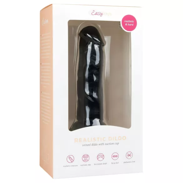 EasyToys - realistische dildo met zuignap (15,5 cm, zwart)