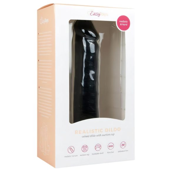 Easytoys - dildo met zuignap - realistisch - zwart - 20,5 cm