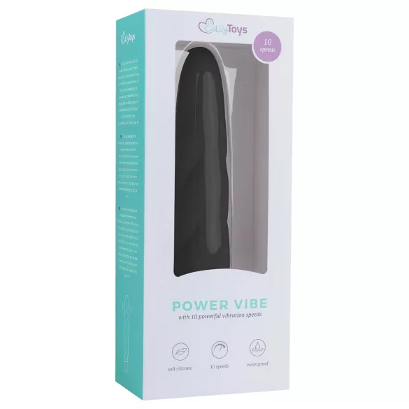 Easytoys Power Vibe - vibrator staaf - getwist - siliconen zwart