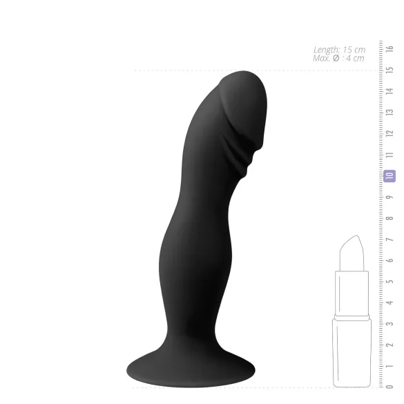 Easytoys - dildo met eikel - met zuignap - zwart