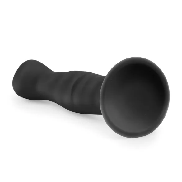 Easytoys - anale dildo met ribbels - zuignap - zwart - 14 cm