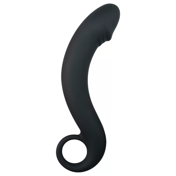 EasyToys - anaal dildo gebogen - siliconen - zwart