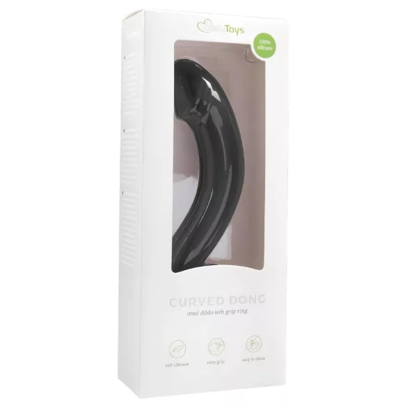EasyToys - anaal dildo gebogen - siliconen - zwart