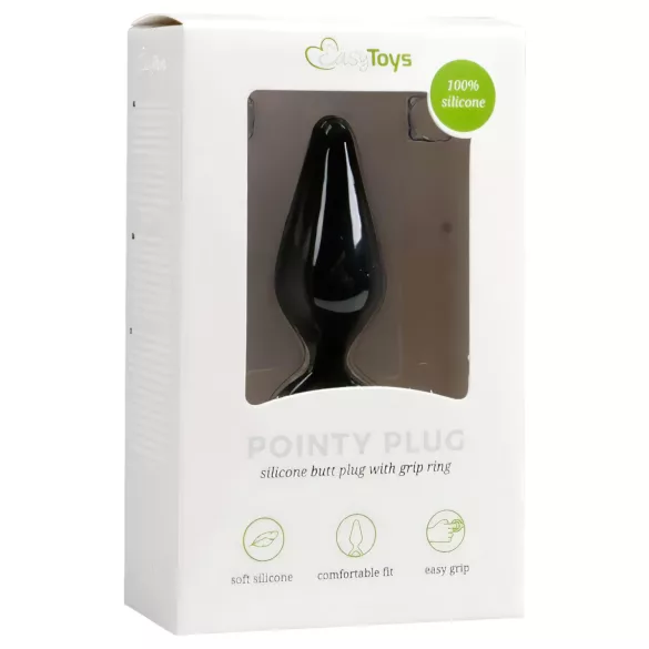 Easytoys - anale plug met ring - medium - zwart