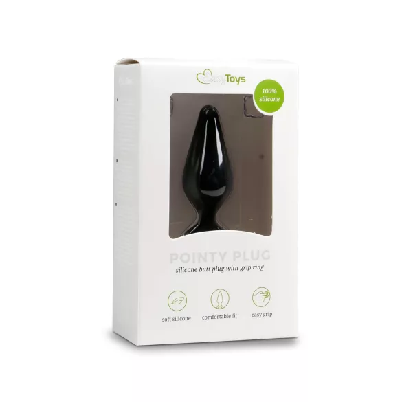Easytoys - anale plug met ring - medium - zwart