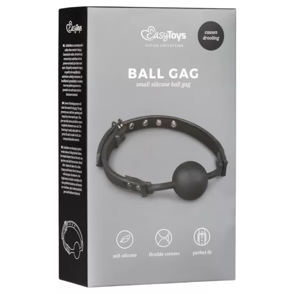 EasyToys - siliconen ballgag (zwart)