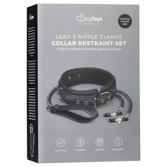 Easytoys - tepelklem set met halsband en riem - 4-delig