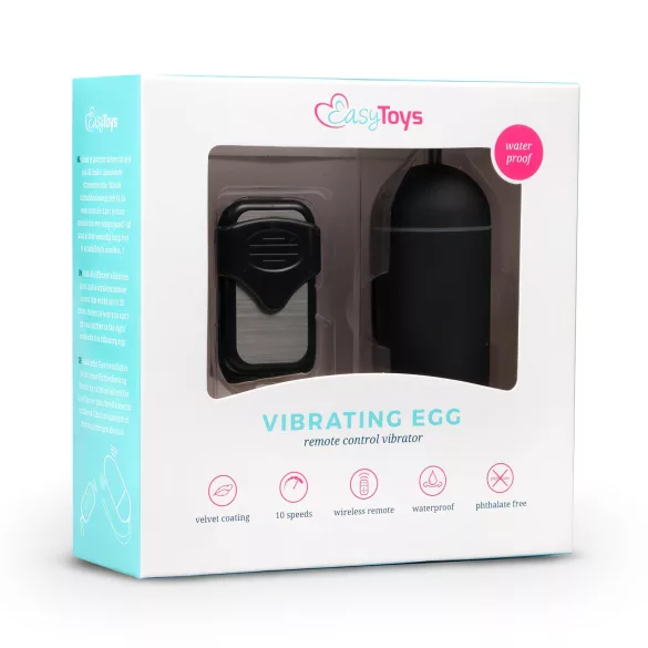 Easytoys - vibrerend eitje met afstandsbediening - zwart